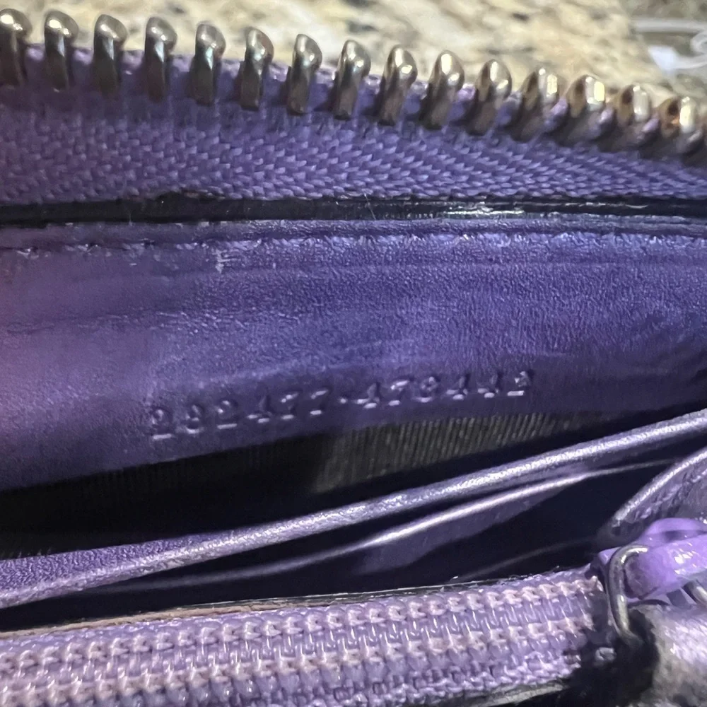 Gucci Brown and Purple Monogram Wallet - Picture 8 of 15